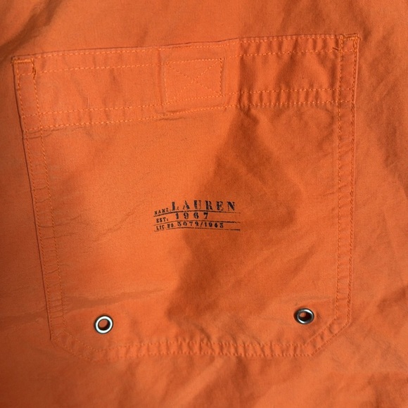 Lauren Ralph Lauren 100% Cotton Orange Board Shorts Size Medium - Picture 5 of 6